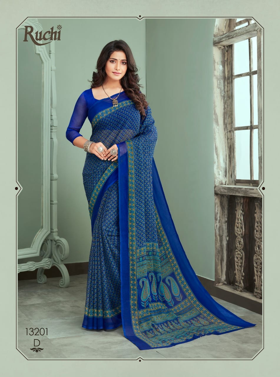 Ruchi Star Chiffon 68th Edition Casual Dily Wear Chiffon Printed Saree Collection